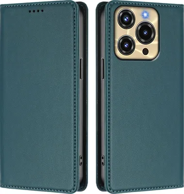 Produktbild von Handyhülle für Oukitel C69, Kunstleder Klapphülle Stoßfeste Magnetische Hülle mit Ständer Grün