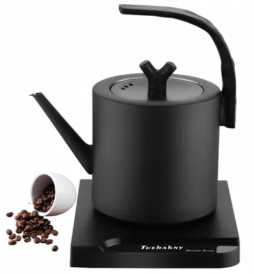 Zwanenhals-Wasserkocher 1,0 L, 1000 W, Edelstahl, matt schwarz