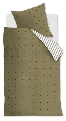 Produktbild von vtwonen Renforcé-Bettwäsche-Garnitur  Striped Hearts Farbe Green Größe 155x220+80x80