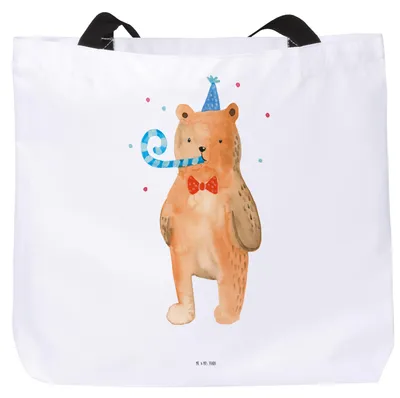 Produktbild von Mr. & Mrs. Panda Tote Bag Bär Geburtstag - Weiß - Geschenk, Laptoptasche, Teddy, Alles Gute, Reisetasche, Schultasche, Glückwunsch, Strandtasche, Happy Birthday, Tasche