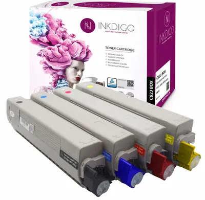 Produktbild von Inkdigo Tonerset 46471104-46471101 für OKI C823DN, C823N, C833DN, C833DT – Schwarz,, KI-generiertes Bild
