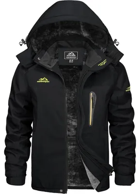 Productafbeelding van Winterjas voor heren, waterdicht, warm gevoerd, ski-jas, winddicht, ademend, XXL, zwart