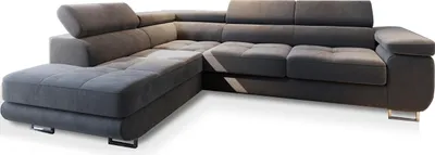 Produktbild von Masseno Ecksofa SELVA L-S mit Schlaffunktion L-Form, Sofa mit Bettkasten, Wohnzimmersofa, Couch, Soffa, Bettsofa, Couchgarnitur- Grau, MONOLITH 85