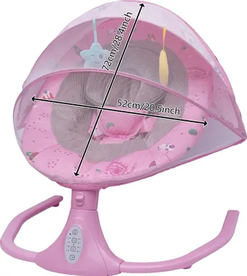Immagine prodotto di Altalena per neonati, velocità regolabile, design a tre angoli, rosa