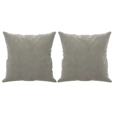 Produktbild von The Living Store Zierkissen 2 Stk. Hellgrau 40x40 cm Samt