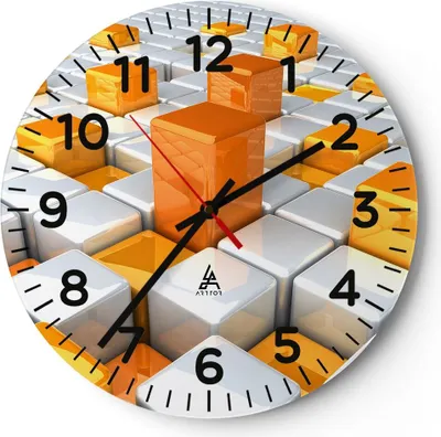 Produktbild von Wanduhr - Rund - Glasuhr - Abstrakt computer grafik struktur - 30x30cm - Schleichendes Uhrwerk - Lautlos - zum Aufhängen bereit - Dekoration Modern - Wanddekoration aus Glas - C4AR30x30-2530