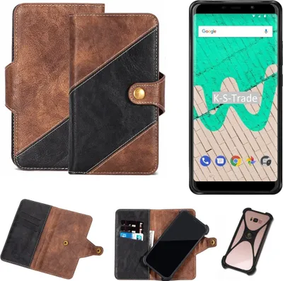 Produktbild von K-S-Trade Handy Hülle Schutz Hülle Schutzhülle Bookstyle Case kompatibel mit Wiko View Max Handy Cover Hülle Schutztasche 1x