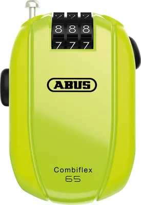 Produktbild von ABUS Kabelschloss Combiflex – Schloss zur Sicherung von Skiern, Helm, Kinderwagen und Gepäck – StopOver 65 – 65 cm lang – 1,2 mm stark – mit Zahlencode – Neongelb