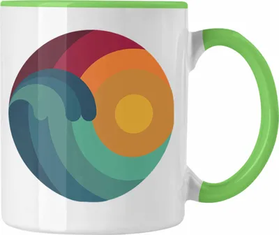 Produktbild von Trendation - Kitesurfing Tasse Geschenk für Kitesurfer Geschenkidee Retro Vintage Grafiken (Grün)
