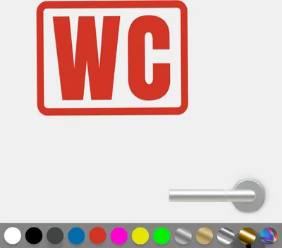 Produktbild von PantherPixel WC Aufkleber Badezimmer Symbol Zeichen Toilette Sticker Auto Geschenkidee Farbe Rot
