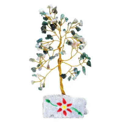 Produktbild von Indischer Edelsteinbaum, Glücksbaum, Moosachat - 80 Steine, Feng Shui