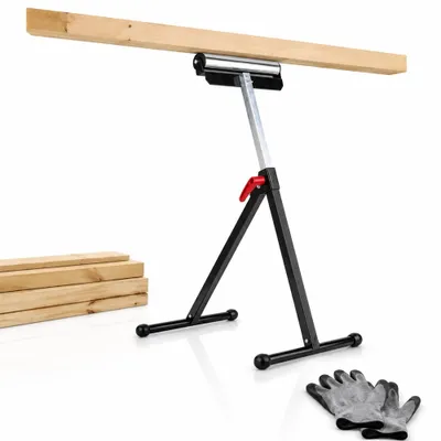Immagine prodotto di Mucola cavalletto a rulli regolabile in altezza 66-105 cm cavalletto a rulli pieghevole cavalletto da lavoro 90kg