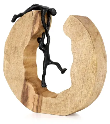 Produktbild von Skulptur Teamarbeit in Schwarz, 28 x 6 x 28,5 cm, aus Holz