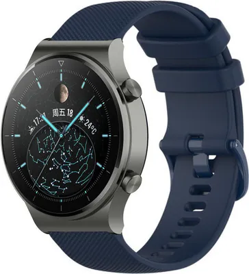 Produktbild von Strap-it Huawei Watch GT 2 Pro Luxus-Silikonarmband (Dunkelblau)