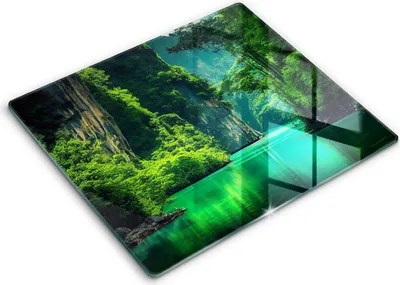 Produktbild von Abdeckung Glas - Küchenabdeckung - 60x52 cm - Abdeckplatte -Lagunenlandschaft
