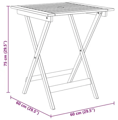 Produktbild von vidaXL 3-tlg. Garten-Essgruppe Klappbar Massivholz Akazie