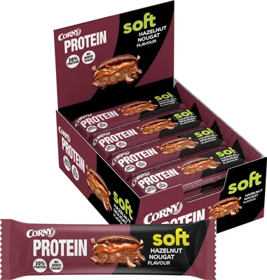 Produktbild von Corny PROTEIN Soft Hazelnut Nougat, 12x45g (MHD: 14.06.2025)