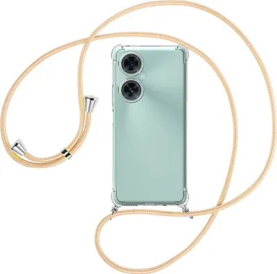 Produktbild von Handykette Backcover-Schutzhülle mit Band (Metall silberfarben) für Huawei nova 11i (MAO-LX9, 6.8'') - Goldkordel