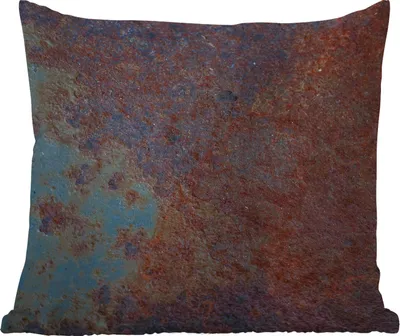 Produktbild von MuchoWow® Outdoor Kissen - Rost - Wand - Blau - 60x60 cm - Wetterfest - Lounge Kissen - Dekoration - Schlaf Kissen