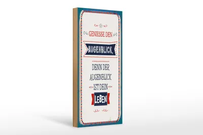 Produktbild von Holzschild denn der Augenblick ist dein Leben, 27x10 cm, Holzschilder Spruch Glück Weisheit