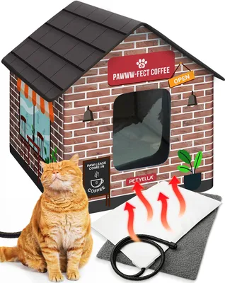 Produktbild von Beheiztes Katzenhaus für draußen wetterfest - Katzenhaus für draußen - beheiztes