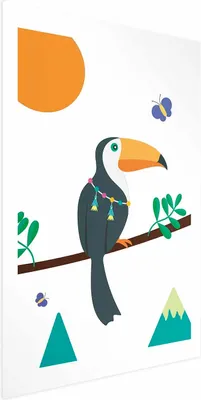 Produktbild von Posterpapier Poster - Toucan and Butterflies 21x30 cm Für Kinder g-A-0206-ao-a