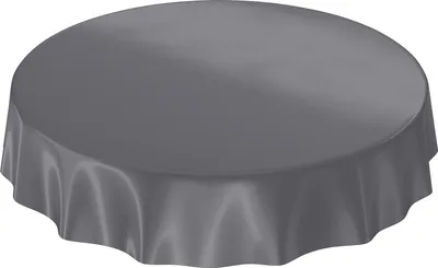 Produktbild von Tischdecke Wachstuch PVC abwaschbar Einfarbig Anthrazit Rund 120cm Schnittkante