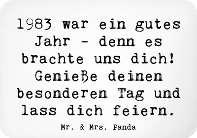 Produktbild von Mr. & Mrs. Panda magnet Spruch 1983 Geburtstag - Weiß - Geschenk, Happy Birthday, wandmagnet, Freunde und Familie, Geburtstagsgeschenk, Feiern, Kühlschrankmagnet, Alter