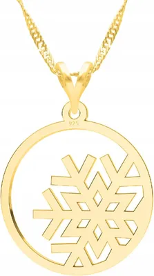 Imagen del producto de Collar de oro con dije de copo de nieve, diseño de invierno, plata de ley 925