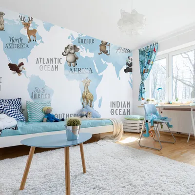 Produktbild von Muralo XXL Vlies FOTOTAPETE Weltkarte Tiere 3D Effekt Inschriften (B) 180 cm x (H) 120 cm Tapete Wandtapete WOHNZIMMER SCHLAFZIMMER 4880