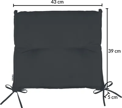 Image de DETEX® Ensemble de 6 Coussins Boston de Chaise de Jardin Anthracite Coussin de siège de Jardin en Polyester intérieur extérieur