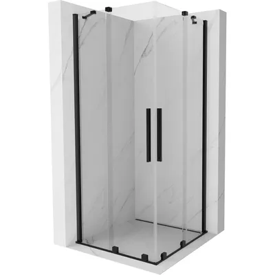 Obrázok produktu pre Mexen Velar Duo sprchová kabína, posuvné dvere 100 x 100 cm, Priehľadné, Čierna - 871-100-100-02-70