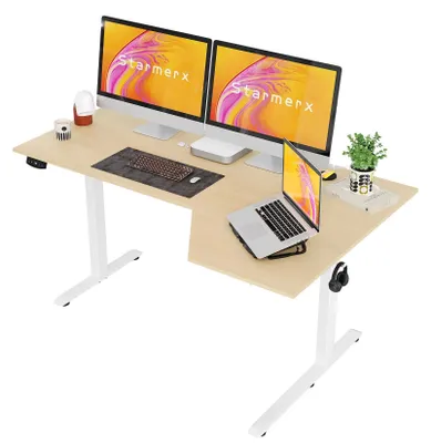 Immagine prodotto di Scrivania regolabile in altezza elettricamente - Scrivania regolabile in altezza per PC - Piano rettangolare da 150x89 cm - Funzione di memoria - Struttura in metallo - Ideale per l'ufficio domestico e l'ufficio