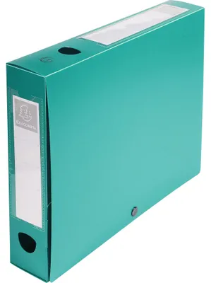 Produktbild von Exacompta 10x Archivbox + Knopf, PP 700µ, Rücken 60mm, A4, Grün, 59633E