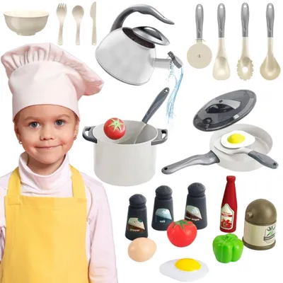 Produktbild von WOOPIE Kleiner Koch-Set: Töpfe, Pfanne, Wasserkocher, weiß, 32-teilig
