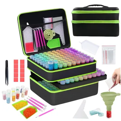 Image de Kit de Diamond Painting avec 240 flacons de rangement et accessoires