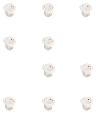 Immagine prodotto di Set Emuca di 10 interruttori da incasso D21x21, in plastica, bianco