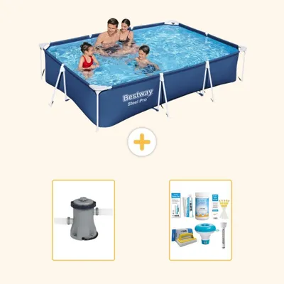 Immagine prodotto di Bestway Steel Pro, piscina rettangolare - 300x201x66 cm - 3 pezzi - Modello S22302