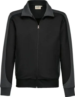 Produktbild von HAKRO Sweatjacke Contrast Performance #477 Gr. S schwarz/grau
