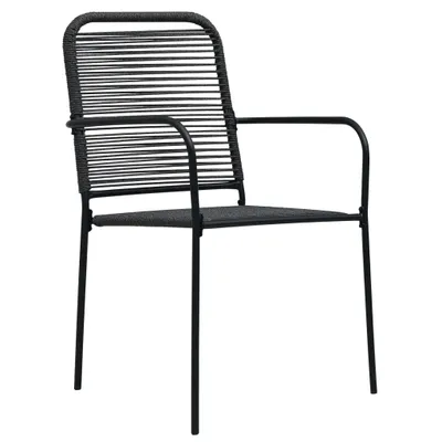 Produktbild von vidaXL Gartenstühle 4 Stk. Baumwollseil und Stahl Schwarz