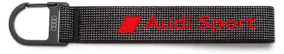 Original Audi Sport PREMIUM Schlüsselanhänger Edelstahl + Karabinerhaken – Produktansicht