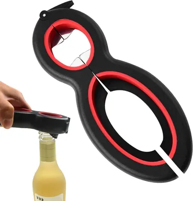 Produktbild von Flaschenöffner 6 in 1, für Küche, multifunktional, ergonomisches Design, für Senioren
