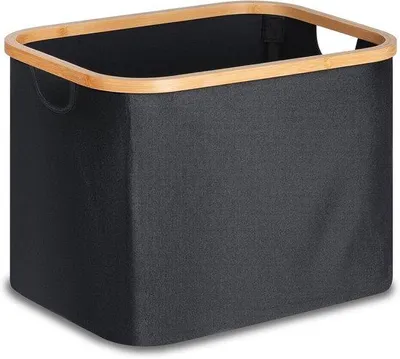 Produktbild von Faltbarer Wäschekorb 50 Liter, Schwarz