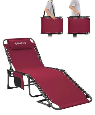 Zdjęcie produktu dla Leżak składany - 5-stopniowe oparcie - Poduszka - 190 x 59 cm - Obciążenie 120 kg