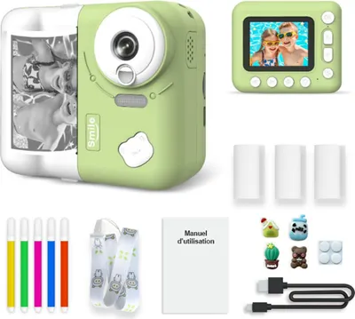 Obrázek produktu pro Avizar, Instakid 48 MP dětský fotoaparát s funkcí tisku, barevný, zelený