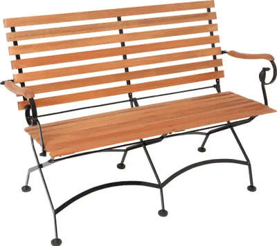 Produktbild von Merxx Gartenbank "Schlossgarten" 2-sitzig - Flachstahl mit Eukalyptusholzbelattung
