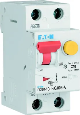Produktbild von Eaton FI/LS-Schalter Typ A 10kA C 10A/1pol+N/30mA 2TE Eaton, 1 Stk.