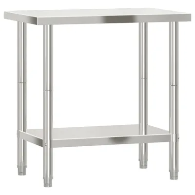 Image de vidaXL Table de travail de cuisine 82,5x55x85 cm acier inoxydable