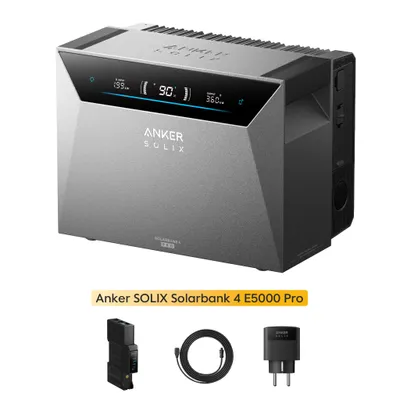 Produktbild von Anker SOLIX Solarbank 4 E5000 Pro 5kWh All-in-One Stromspeicher mit Smart Meter Gen 2 Und Anker SOLIX AC-Kabel mit Wieland-Stecker & Smart Plug Gen 2
