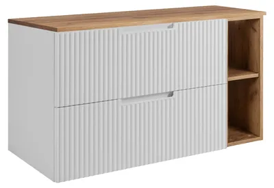 Image de Meuble de salle de bains, blanc / chêne Craft, 80 (60 + 20) x 58,6 x 46 cm